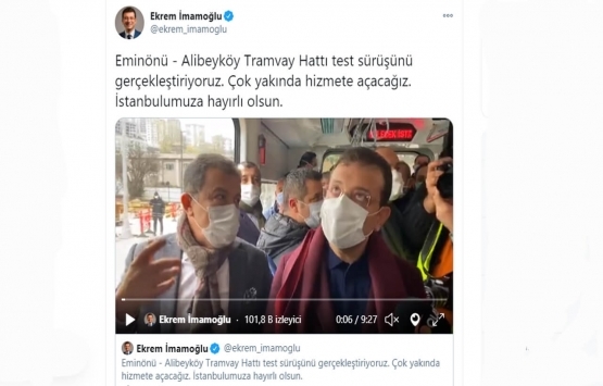 Eminönü-Alibeyköy Tramvay Hattı nın test sürüşü başlıyor!