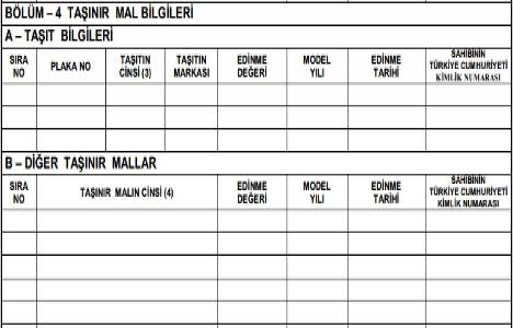 Memur mal bildirim formu!