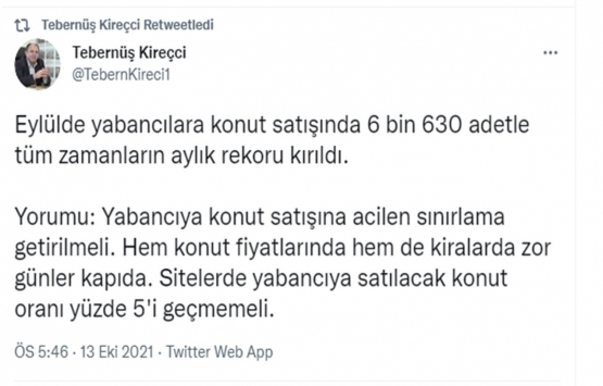 Yabancıya konut satışında tarihi zirve!