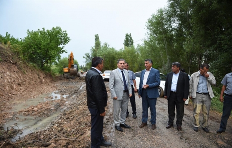 Malatya Yazıhan'da yol genişletme çalışmaları başladı!