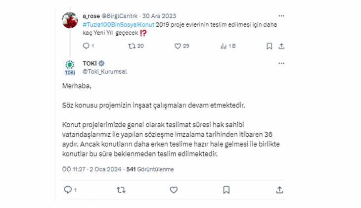 TOKİ Tuzla 100 bin sosyal konut projesinde teslimler ne zaman? TOKİ açıkladı!