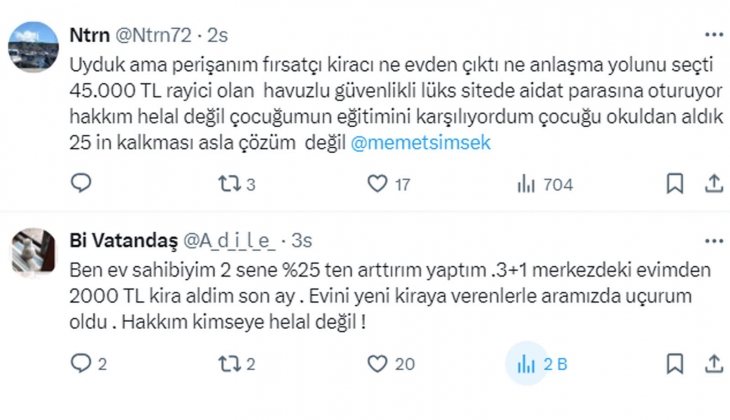 Kiracılara soruldu: Ev sahibiniz kira zammı yaparken yüzde 25 sınırına uydu mu?