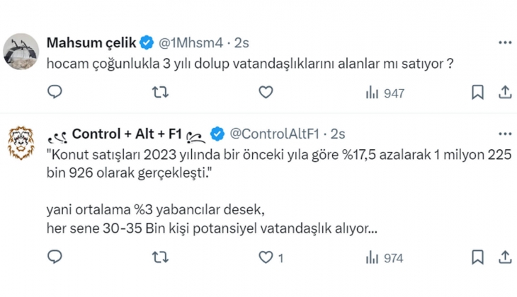 Yabancıya konut satışlarındaki düşüş Artık onlara bile Türkiye pahalı dedirtti!