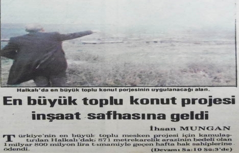 1983 yılında Halkalı Toplu Konut Projesi inşaat safhasına gelmiş!