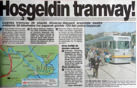 1992 yılında Aksaray-Sirkeci tramvay hattının ilk etabı açılacakmış!