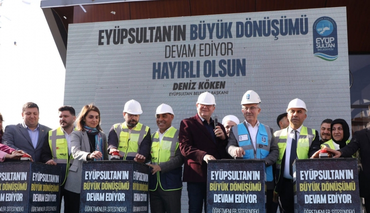 Eyüpsultan ın saçak parsellerinde dönüşüm tam gaz: Öğretmenler Sitesi nde 388 birim için temel atıldı!