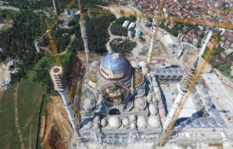 Çamlıca Camii nin kubbesinde beton döküm işlemi başladı!