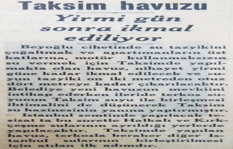 1933 yılında Taksim'e havuz yapılmış!
