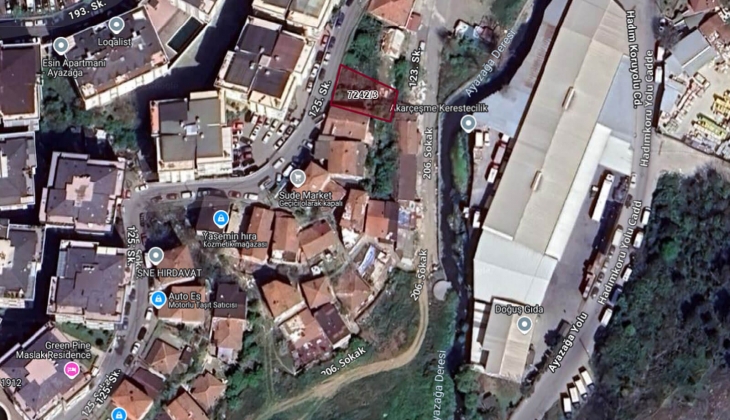 İBB, Sarıyer Ayazağa Deresi nin yanı başında 6.7 milyon TL ye konut imarlı arsa satıyor! 