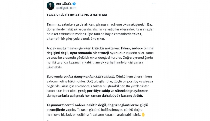 Uzmanı gayrimenkulde takas avantajlarını anlattı: Hiç beklemediğiniz fırsatların kapısını aralayabilirsiniz! 