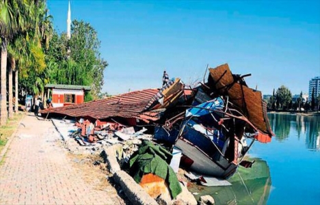 Adana'da ruhsatsız kafeteryanın yıkımında olay çıktı!