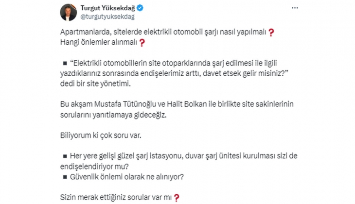 Konut sitelerinde elektrikli otomobil şarjı nasıl kurulmalı? Vatandaşlar ne istiyor?