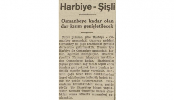 1940 te Prost planına göre Harbiye-Osmanbey arasındaki binalar geri çekilecek!