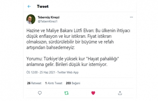 Hazine ve Maliye Bakanı Elvan açıkladı: Bu ülkenin ihtiyacı düşük enflasyon ve kur istikrarı!