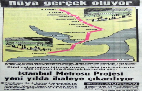İstanbul Metrosu Projesi 1984 yılında ihaleye çıkarılacakmış!