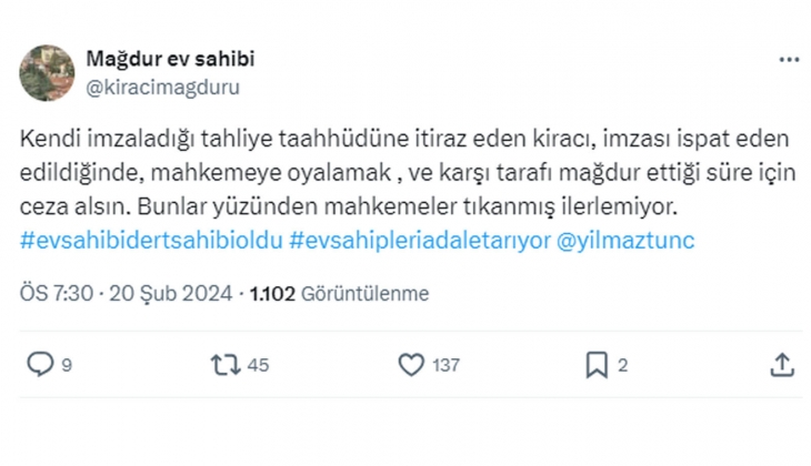 Kendi imzaladığı tahliye taahhüdüne itiraz eden kiracı ceza alsın önerisi!