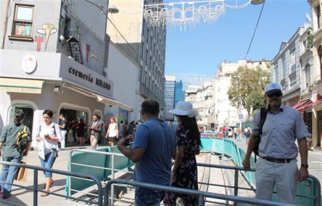 İstiklal Caddesi nde son durum! Çalışmalar havadan görüntülendi!