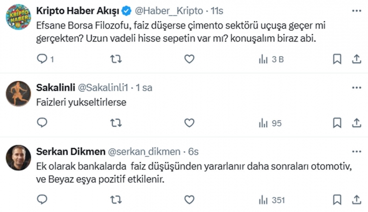 2025 te faizler düşerse, Borsa İstanbul da çimento, gayrimenkul ve inşaat sektörleri pozitif etkilenecek!