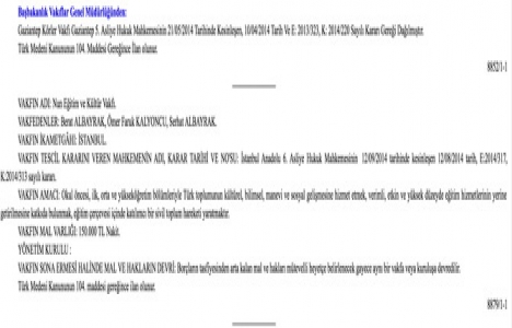 Nun Eğitim ve Kültür Vakfı’ndan Beykoz a okul!