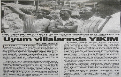 1989 yılında Uyum Yapı Kooperatifi ne ait 7 villa yıkılmış!
