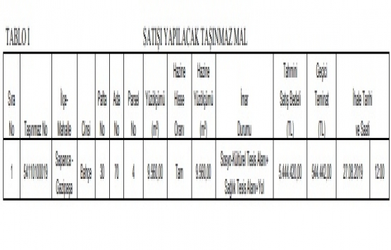 Sakarya da 5.4 milyon TL ye satılık gayrimenkul!