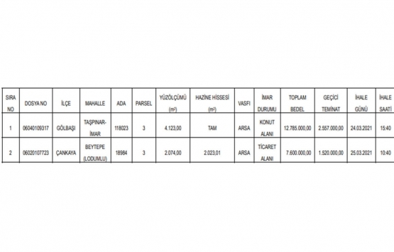 Ankara da 20.4 milyon TL ye satılık 2 gayrimenkul!