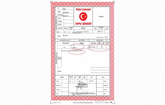 Kat mülkiyeti tapusu örneği 2021!