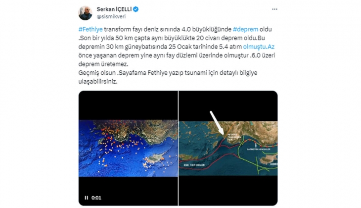 Dün akşam 4 büyüklüğünde sallandı: Fethiye de 6 dan büyük deprem olur mu?