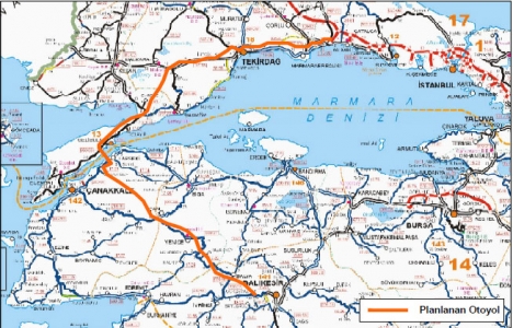 10 soruda Kınalı-Tekirdağ-Çanakkale-Savaştepe Otoyolu!