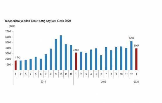 2020 Ocak ta 113 bin 615 konut satıldı!