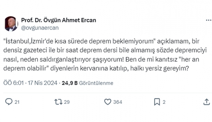 Prof. Dr. Övgün Ahmet Ercan dan büyük İstanbul depremi açıklaması: İstanbul da her an deprem olabilir mi?