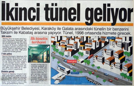 1997 yılında İstanbul, ikinci bir tünele kavuşacakmış!