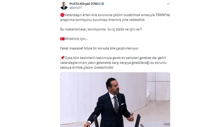 Artan kira sorununa çözüm için Meclis te araştırma komisyonu kurulması önerisi reddedildi!