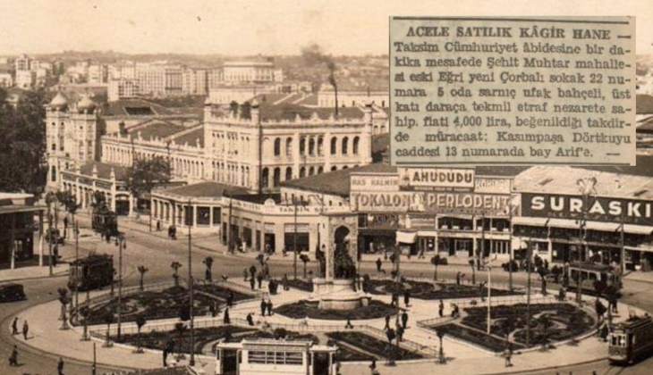 1942'de Taksim'deki taş ev 4 bin liraya satılmış!