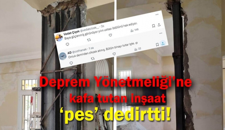 Deprem yönetmeliğine kafa tutan bu inşaat görenlere 'pes' dedirtti! 