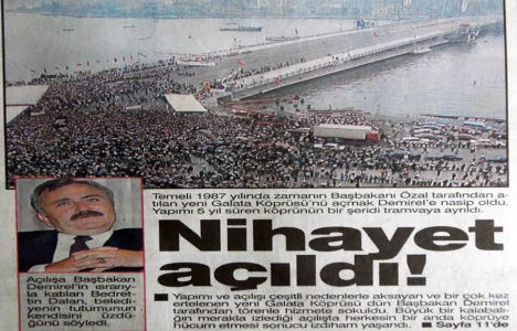 1992 yılında Galata Köprüsü hizmete açılmış!