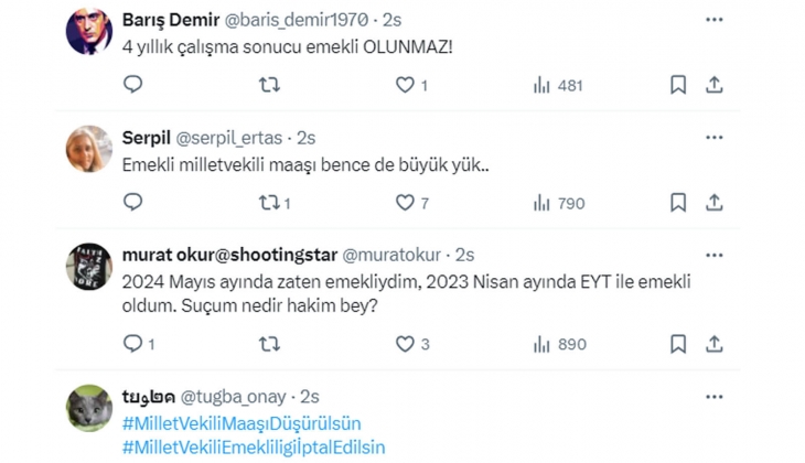 Milletvekili ve emekli olanlar 275 bin TL maaş alıyor: Vekil maaşları düşürülsün, milletvekili emekliliği iptal edilsin!