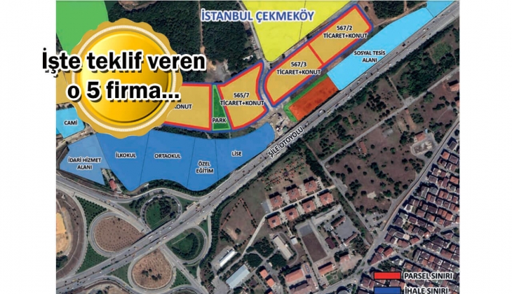 Emlak Konut GYO Çekmeköy ihalesine 5 firmadan teklif! 