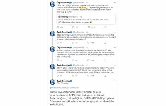 Özgür Demirtaş tan kripto para uyarısı: Vagona binenlerin canı çok yanacak!