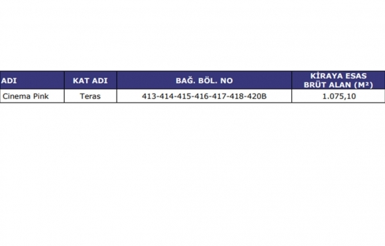 Akmerkez GYO sinema alanı kira değerleme raporu yayınlandı!