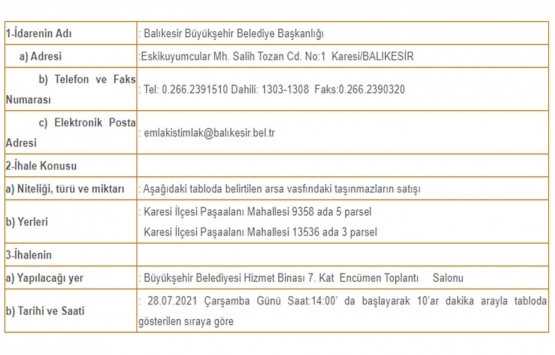 Balıkesir de 16.1 milyon TL ye satılık 2 arsa!