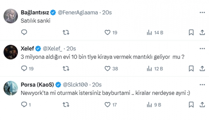 Analist Tardu Barlas: Bayburt ta 3+1 ev kirasının 20.500 TL olması bir tek bana mı garip geliyor?