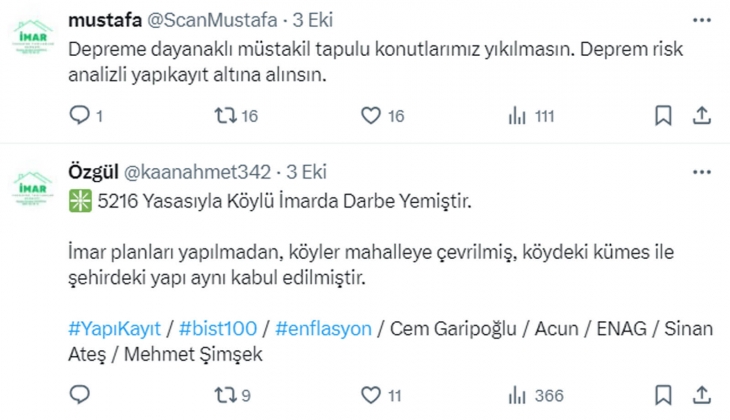İmar Yasasına Takılanlar Derneği: En büyük mağduriyet, bir ailenin tapulu evi yıkılınca yaşanır!