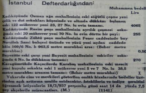 1937 yılında Kadıköy Fener Caddesi'nde 963 metrekare arsa, metrekaresi 50 kuruştan satılacakmış!