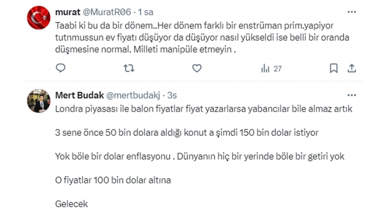 Konut fiyatları düşse de satılmıyor!