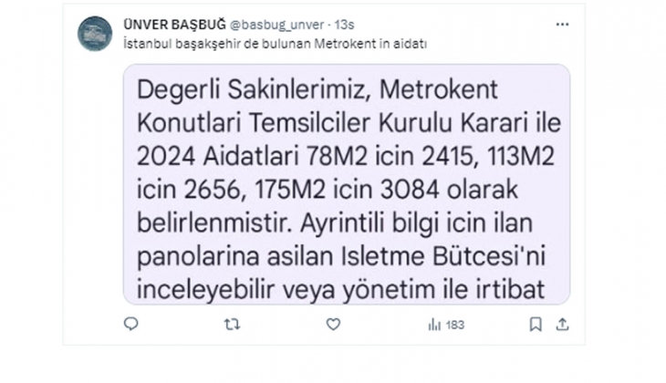 2 yıl öncenin kirası, bugünün aidatı oldu!