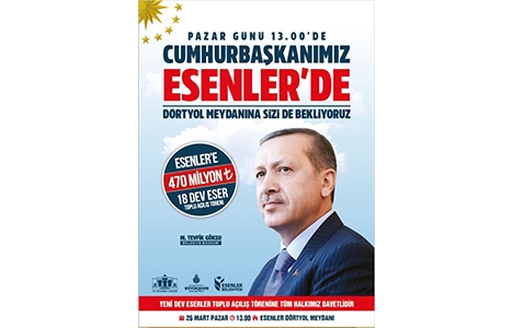 Esenler'de 470 milyon liralık yatırımın açılışı 26 Mart'ta yapılacak!
