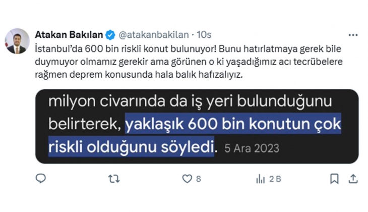 İstanbullular en önemli sorunlarda deprem demedi, Naci Görür den tepki geldi: Kahramanmaraş yetmedi mi?