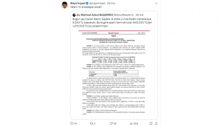 DASK 2024 te metrekareye 6 bin TL ödeyecek! Vatandaşa göre bu rakam yeterli mi? Nasıl hesaplanmalı?