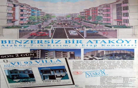 1991 yılında Ataköy 7.-8. Kısım 3. Etap Konutları satışa sunulmuş!